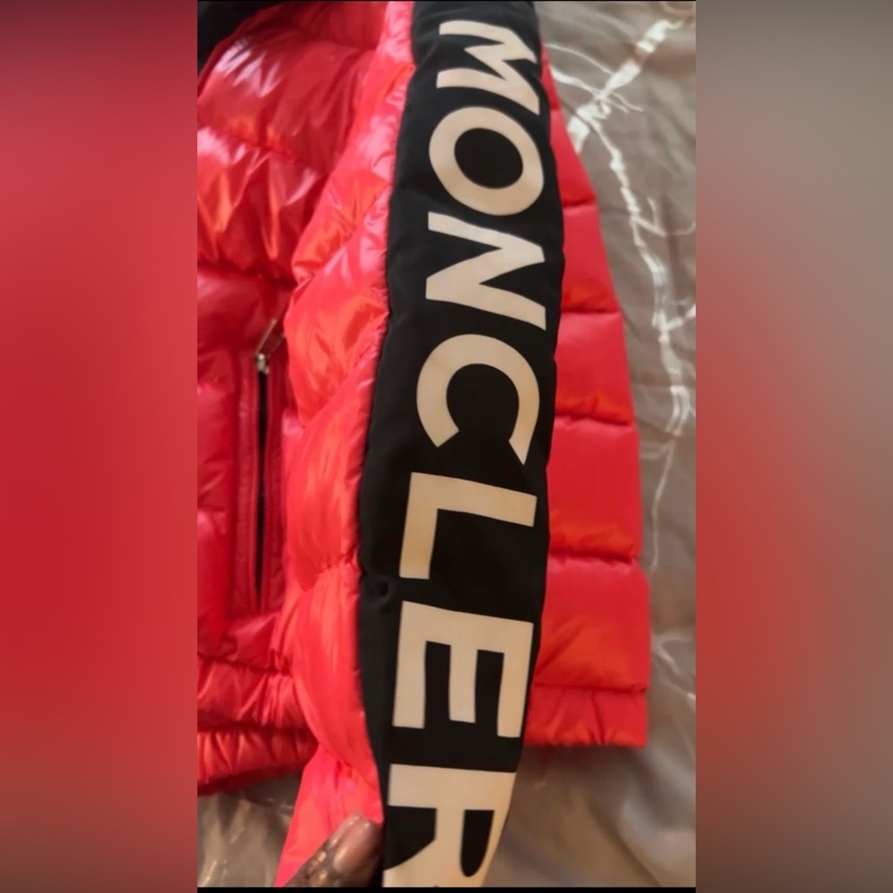 Red Moncler coat. Boys size 5T